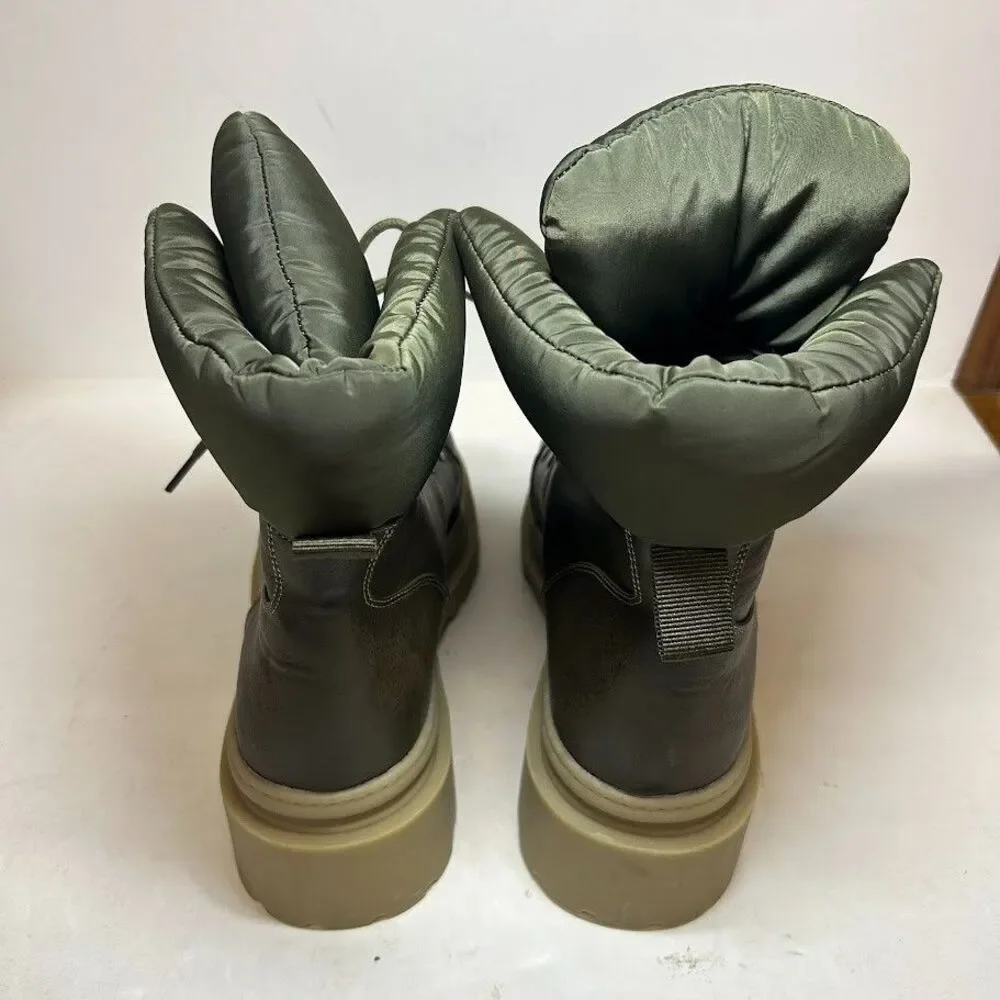 Journee Collection Womens 9.5 M Olive Green Irrah Combat Boots DISPLAY QH2